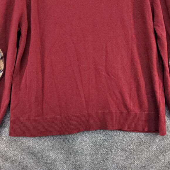 Barbour Women's Pendle Roll Collar Turtleneck Sweater Red 14 Elbow Patch - Picture 7 of 12